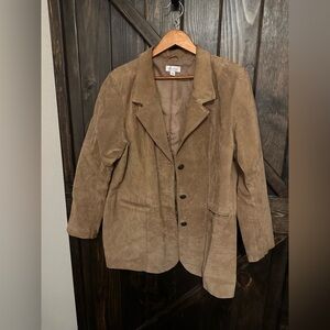 D&Co 100% leather button up jacket, ladies XL